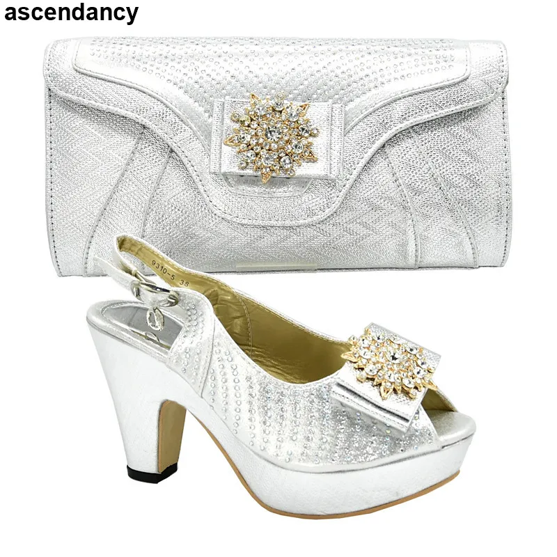 Новые модные свадебные вечерние туфли и сумочка в африканском стиле Итальянский