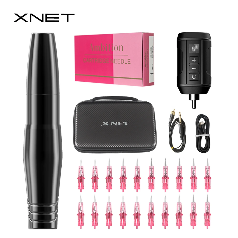 

XNET Sea Professional Tattoo Machine Kit Tattoo Rotary Pen Set Tattoo Permanent Makeup LCD Power Supply for Tattoo Artist