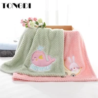 tongdi children blanket soft warm fannel fleece fur elegant cartoon couch cover for all season sofa machine wash plush bedspread