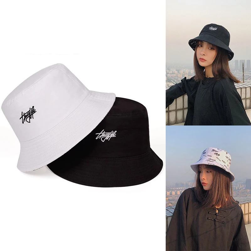 

1pcs2021 sunshade leisure double-sided letter basin hat spring and summer male and female personality fisherman hat S8C4979