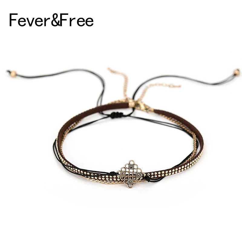 Fever & Free многослойное античное золотистое колье чокер для красивых женщин