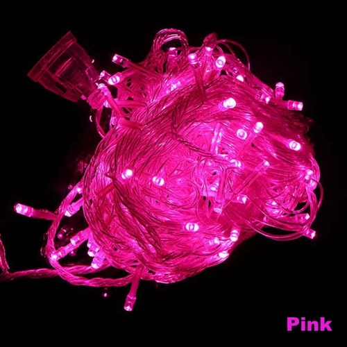 Pink Водонепроницаемые светодиодные сказочные огни AC220V 110V 10M 20M 100M светодиодные гирлянды Рождественские огни декор для рождественской гирлянды дворовая площадь - Испускаемый цвет: Pink