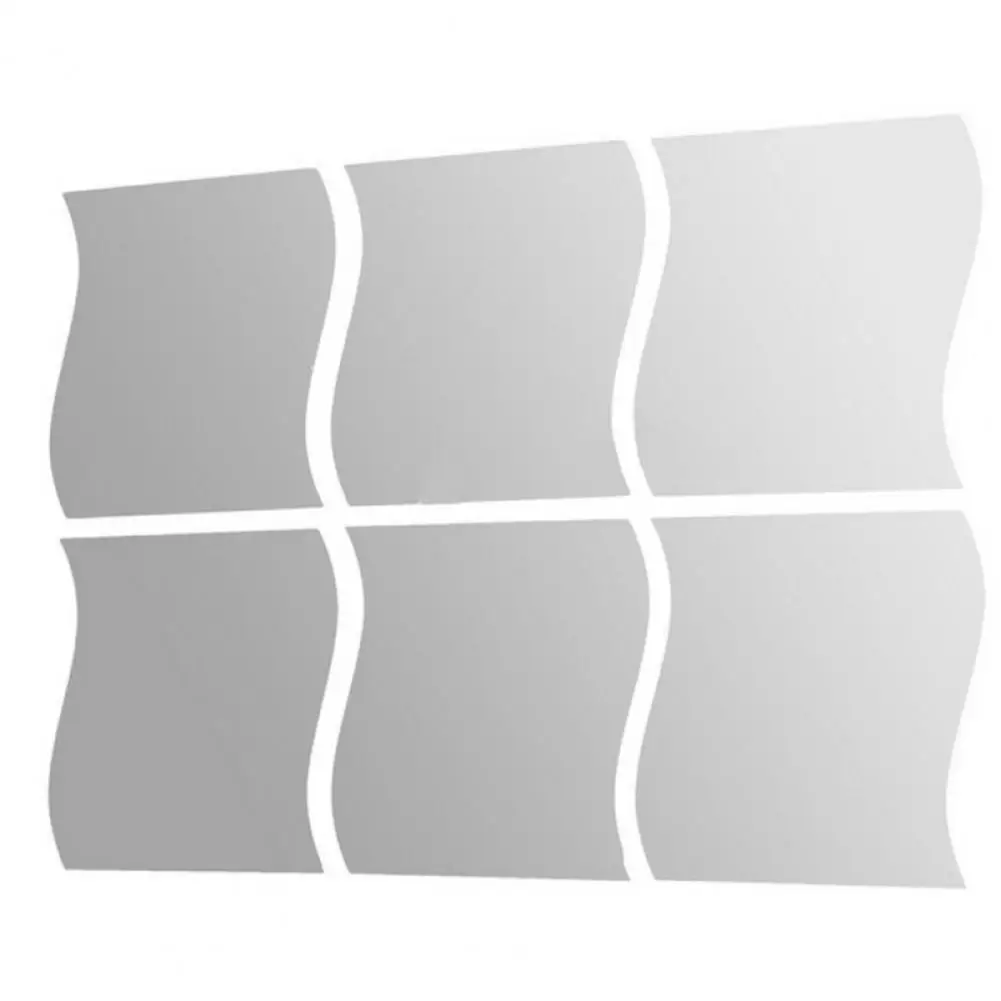 

6Pcs Wall Sticker Removable 3D Decoration Mirror Effect DIY Mirror Wall Sticker for Home