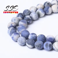 natural dull polish matte new blue sodalite stone round beads for jewelry making diy bracelet accessories 15inches 4681012mm