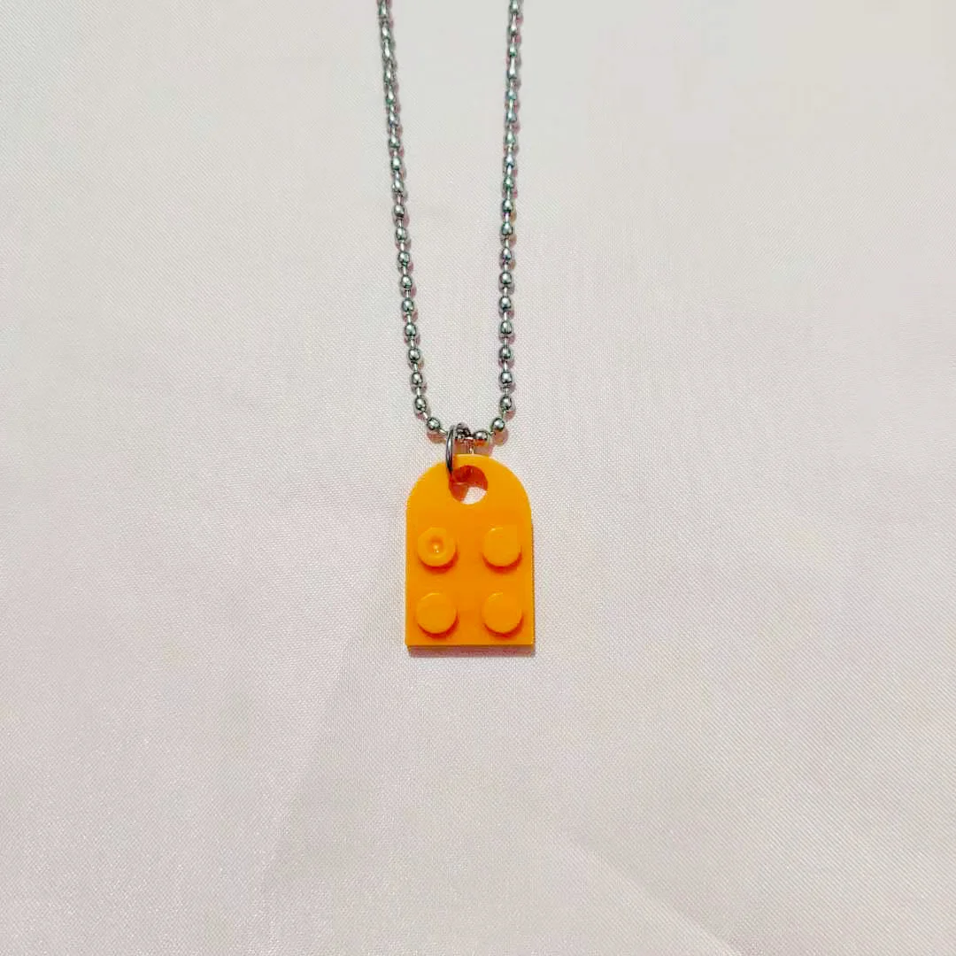 

Trendy Couples Brick Heart Pendant Shaped Necklace for Friendship 2 Two Piece Jewelry Made with Lego Elements Valentine's Gift