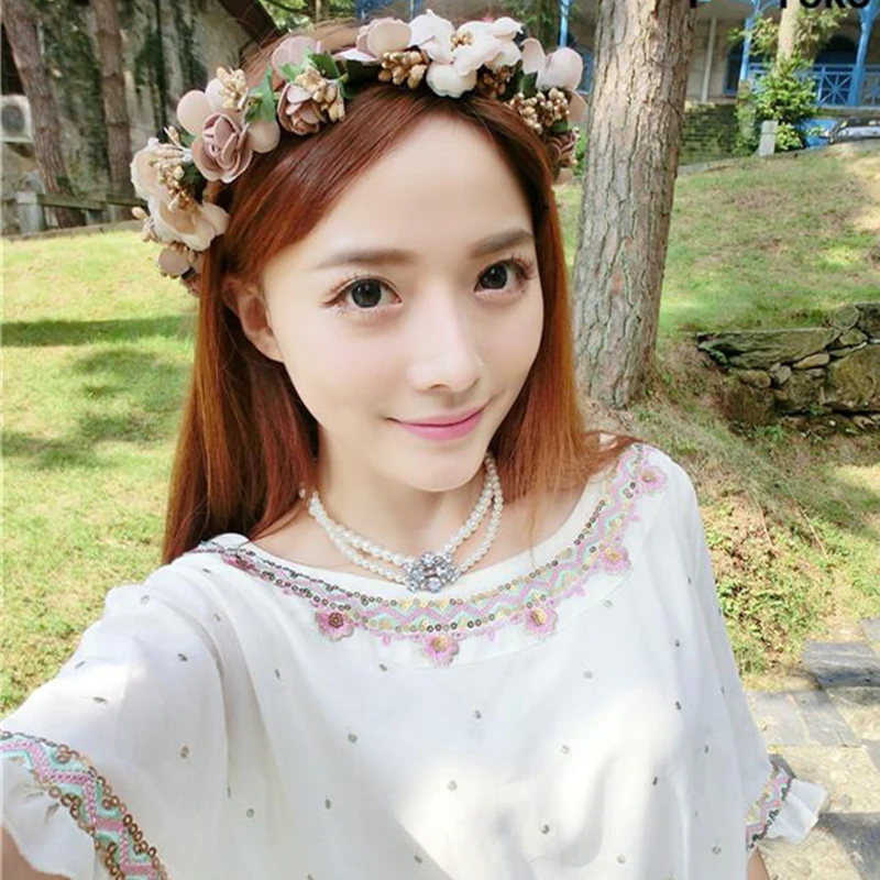 Женская Цветочная Свадебная повязка на голову вечерние свадебные обручи для