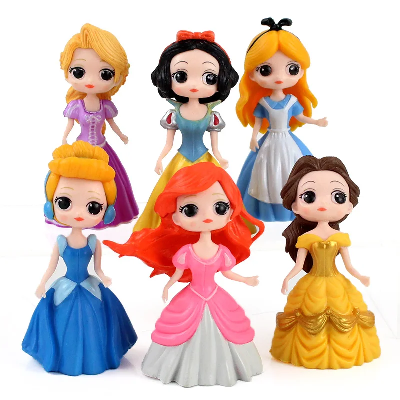 

6pcs/set Cartoon Cute Princess PVC Action Figure Toys Collection Model Dolls