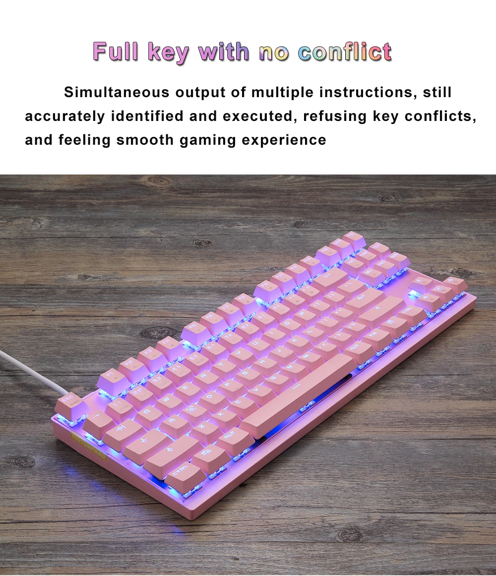 Английская/Русская игровая RGB механическая клавиатура светодиодный USB Проводная 87 клавиш Лазерная эргономичная клавиатура для ПК компьютерный геймер