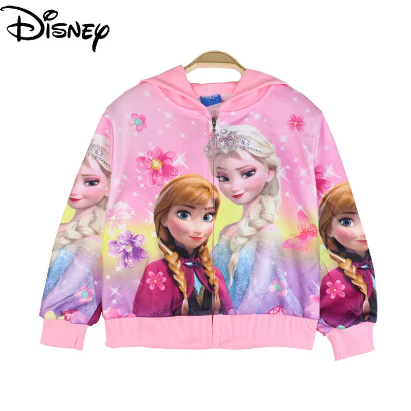 

Original Disney Frozen Aisha Princess Snow White Princess Sophia Girls Coat Zipper Jacket Hooded Windbreaker
