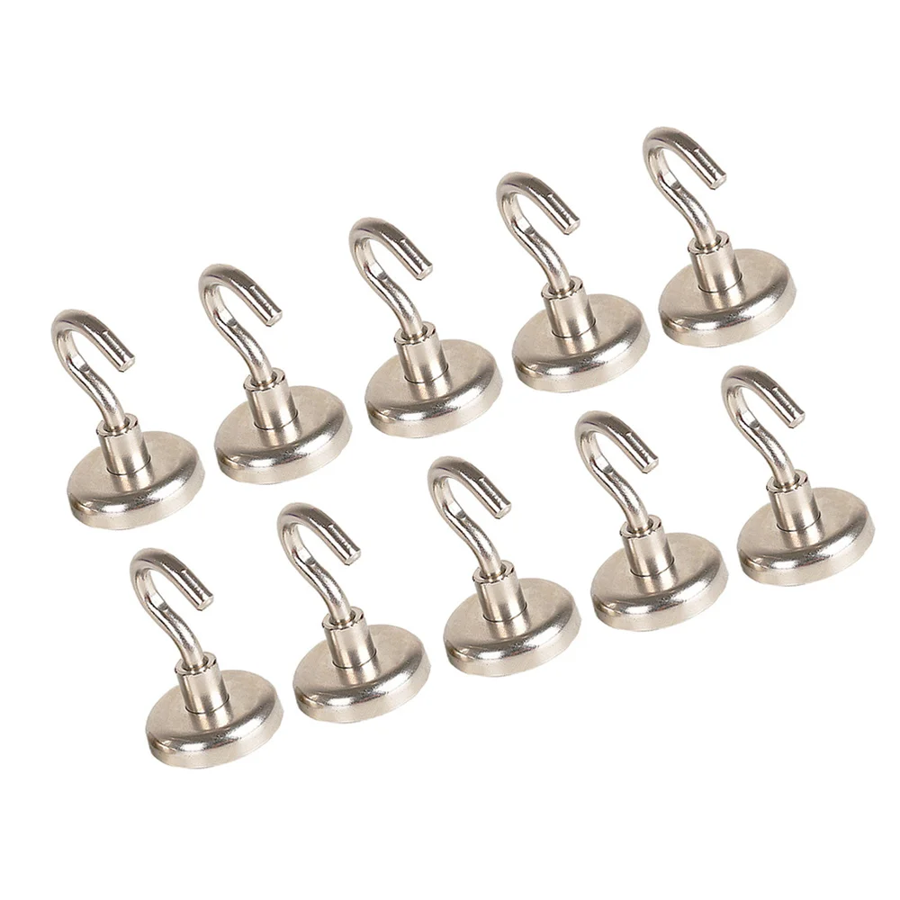 

10pcs Strong Neodymium Magnet Hooks Heavy Duty Magnetic Hooks for Home Kitchen Workplace Office and Garage