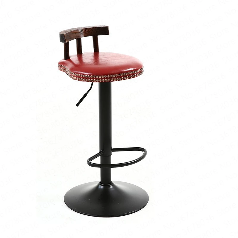 

New Solid Backrest Bar Stool Modern Minimalist Home Wrought Iron High Stool Bar Stool Chair American Lifting Stool Barstool