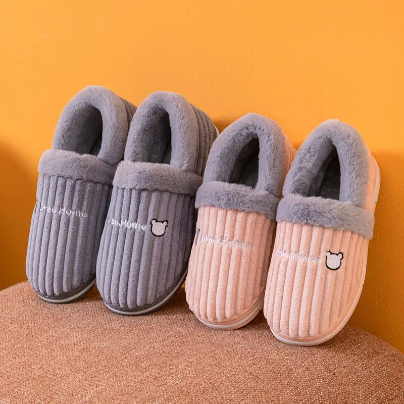 

Women Slippers Winter House Cotton Shoes Female Non-Slip Bedroom Comfortable Flats Ladies Couple Indoors Soft Footwear New