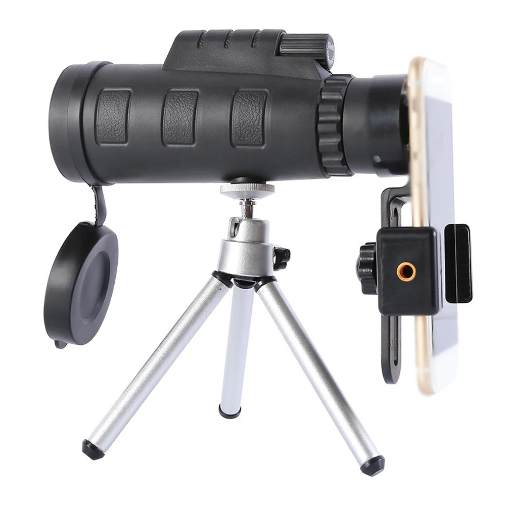 50x60 HD Lens Zoom High Powered Monocular Telescope Portable Universal Black Dual Adjusting Tripod BAK4 Prism Phone Clip Outdoor |