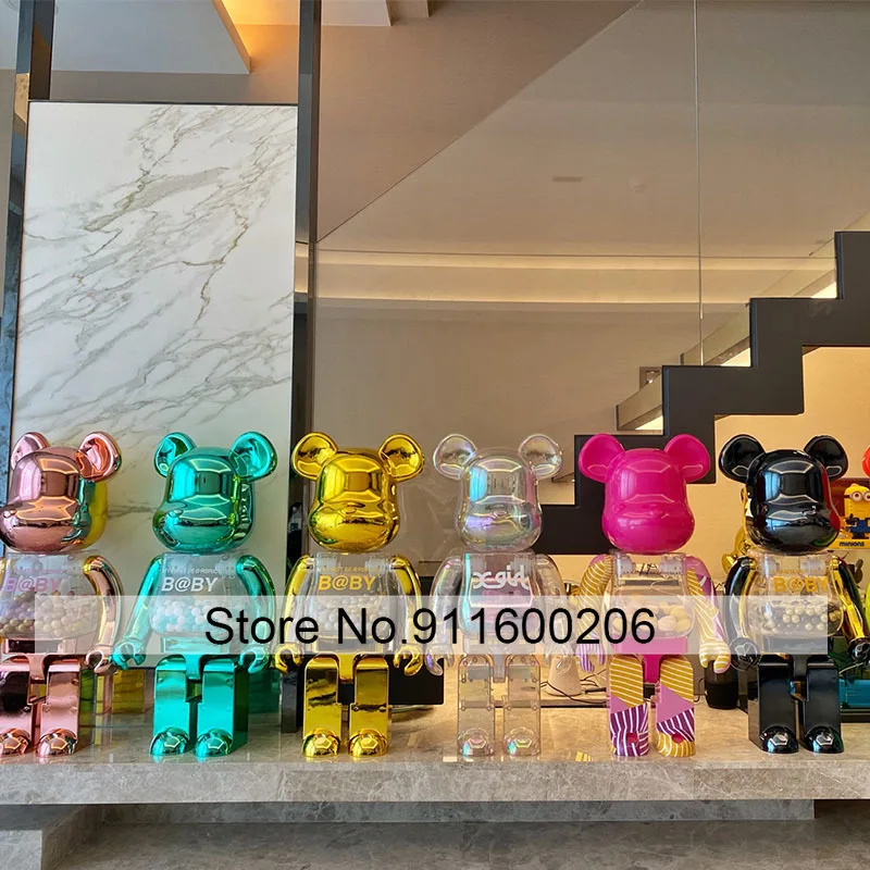 

Hot BYGLTY 400% Plating Lightning Brick Bear Building Blocks Bear PVC Vinyl Ornaments Dolls Decoration