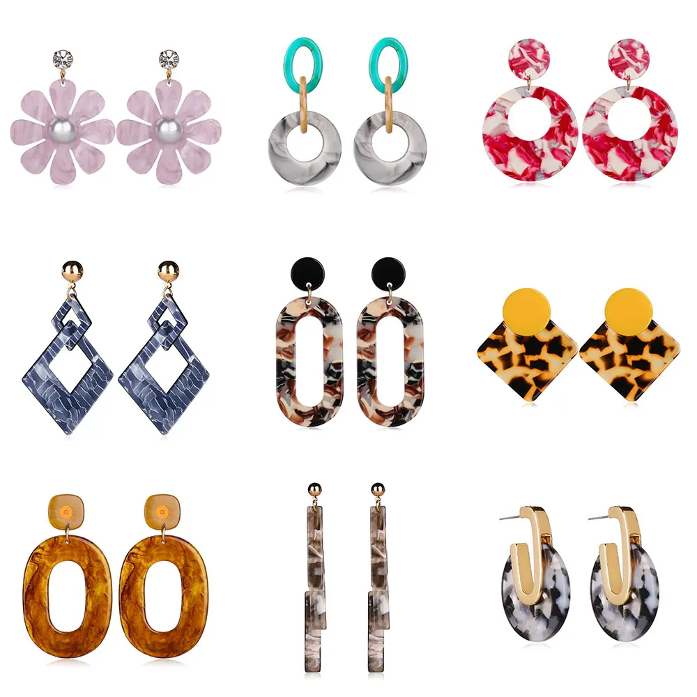 Хит 2019 новые корейские леопардовые серьги с цветами и бахромой акриловые