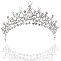 high end european crown alloy rhinestone bridal tiara headband childrens accessories