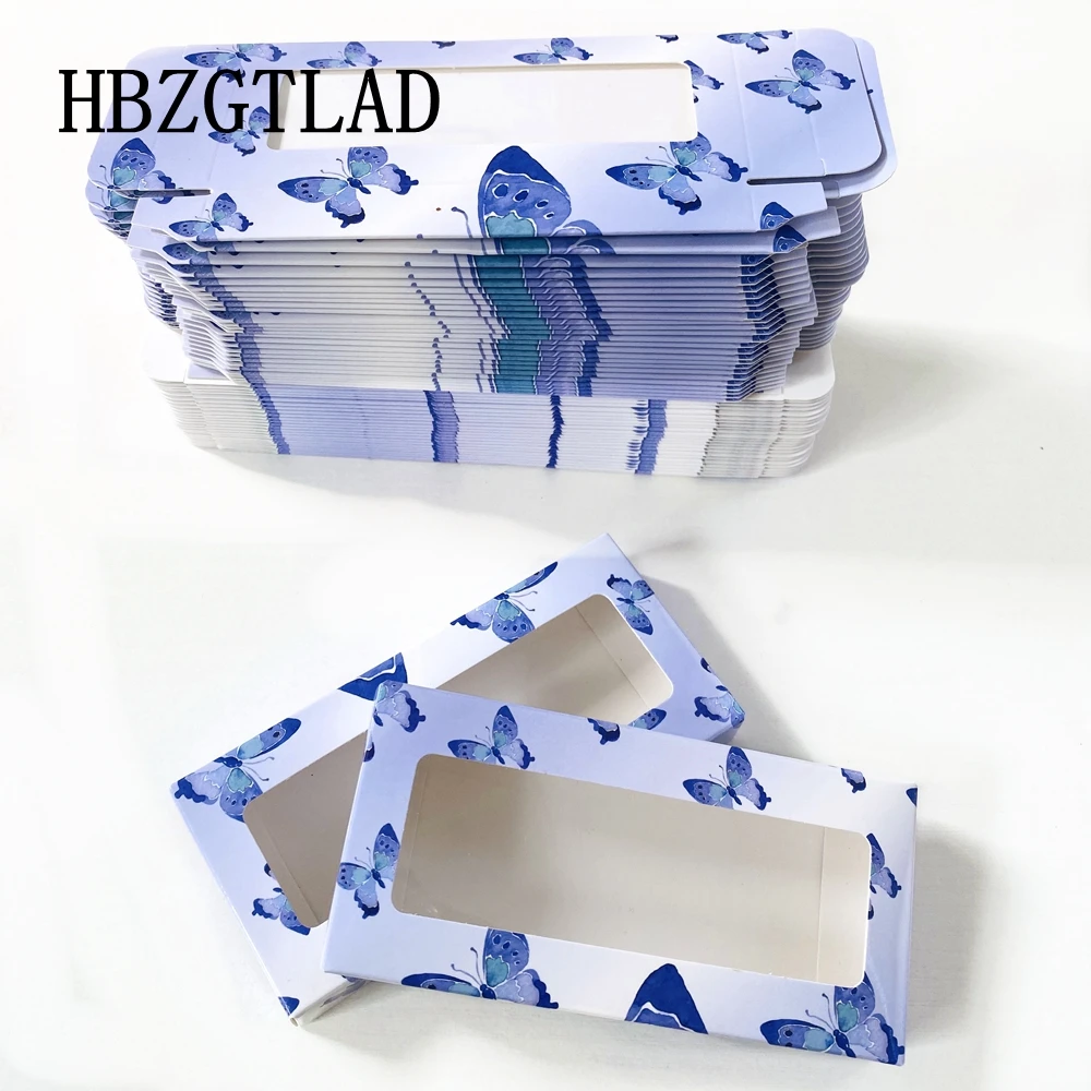 

NEW 50 pcs Wholesale False Eyelash Packaging Cardboard Box Custom Logo 3d Mink eyelashes Holography Boxes rectangle Empty case