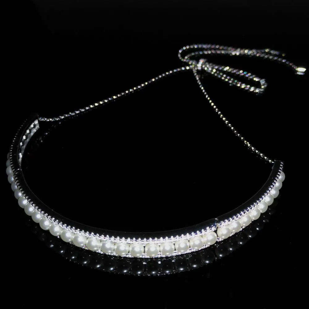 

collar de doble crculo de perlas de agua dulce para mujer, collar de plata de ley s925, estilo Punk, joyera de banquete, regal