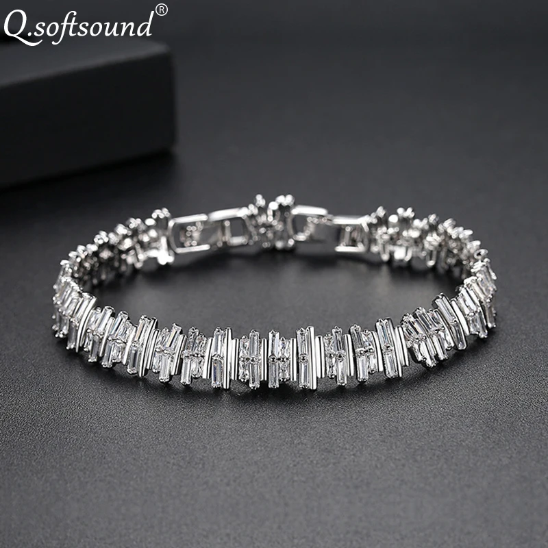 Роскошный Теннисный браслет и браслеты с кубическим цирконием для женщин