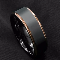 chuhan new tungsten carbide ring rose gold black brushed wedding band mens ring for party wedding jewelry accessories