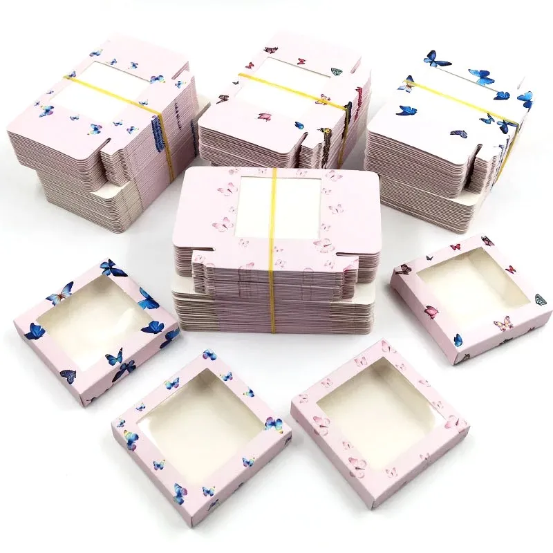 

wholesale paper eyelash packaging box lashes boxes packaging Marble Design for 10mm- 25mm mink eyelashes square case