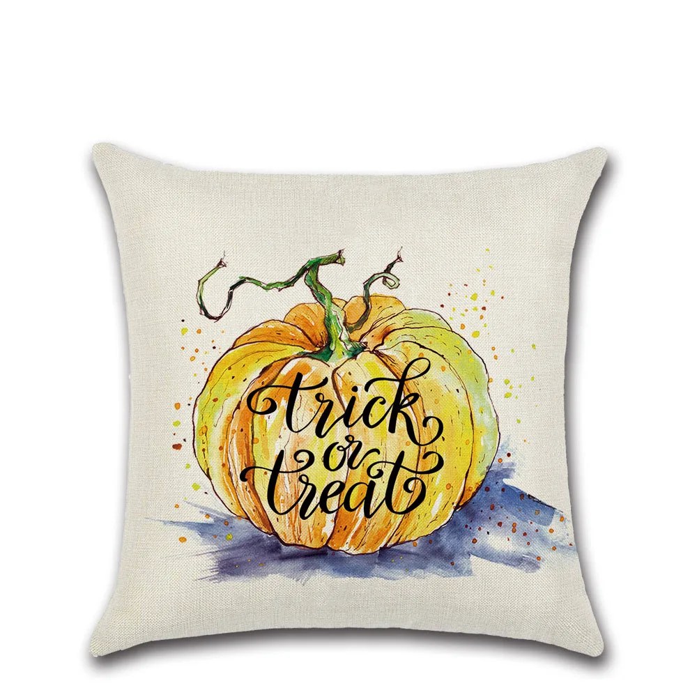 Льняная Наволочка на подушку Хэллоуин декоративная наволочка чехол с тыквой