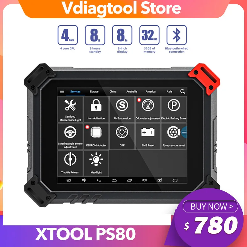 Инструмент Диагностический XTOOL PS80 OBD2 профессиональный прибор для полной