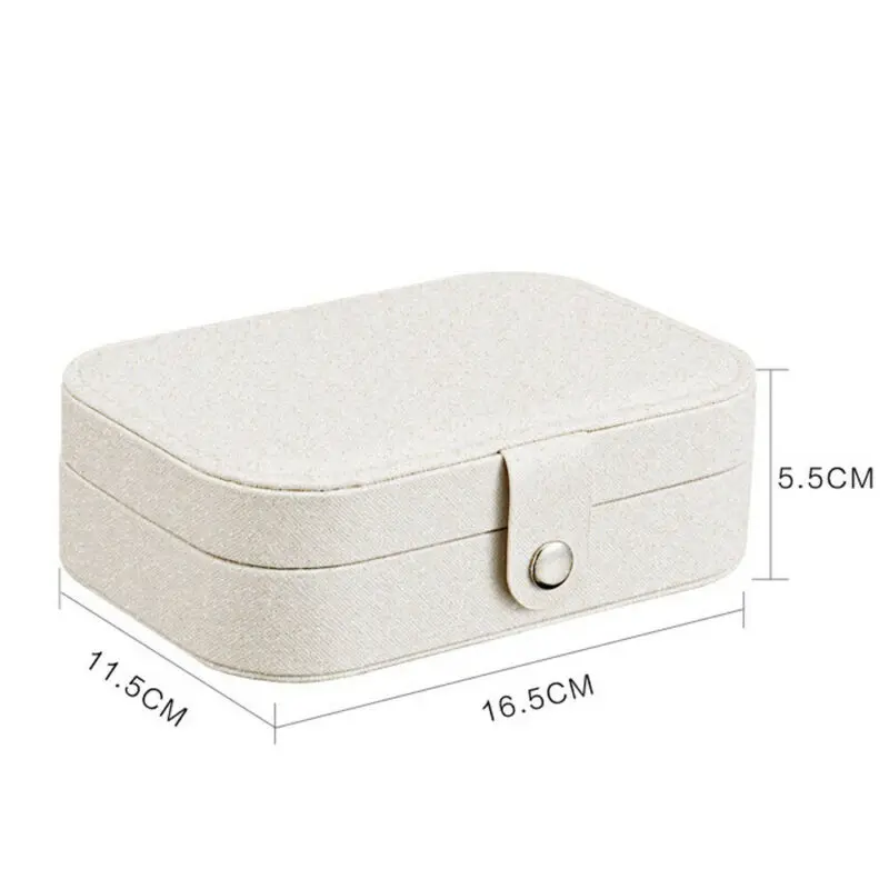 

Multi-function Lady Jewelry Box Small Size Organizer Travel Case Portable Cosmetic Necklaces PU Leather Storage Display Box