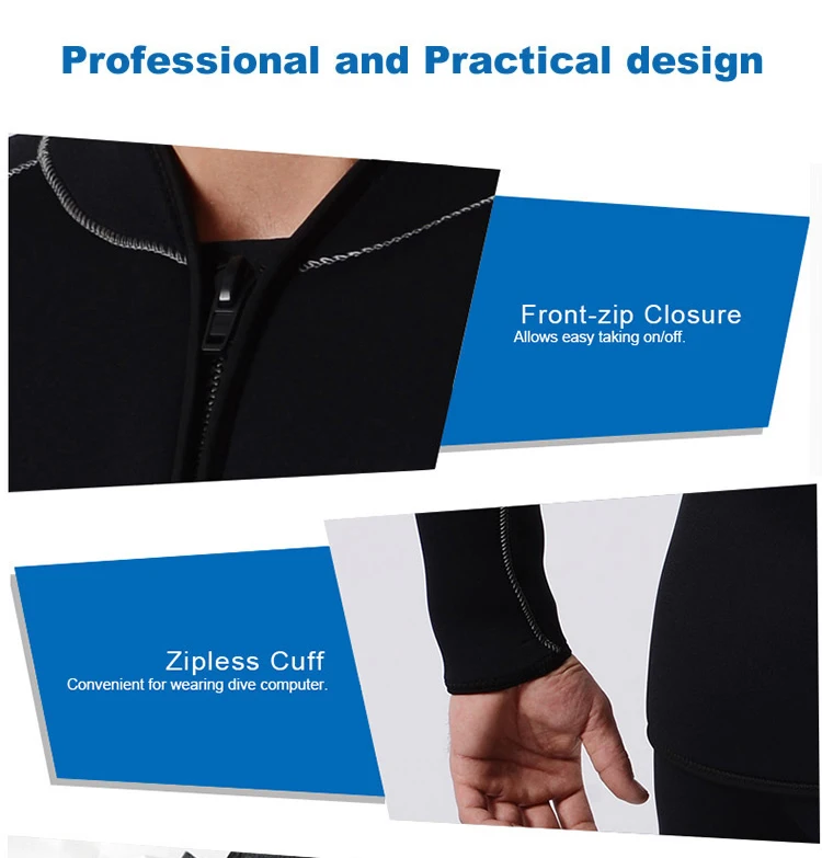 Неопреновый гидрокостюм для мужчин и женщин куртка на молнии подводного