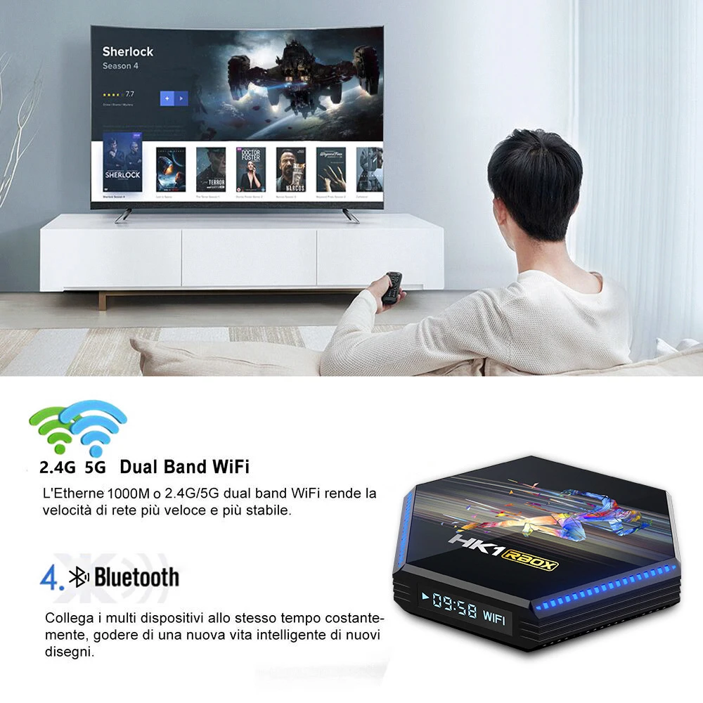 Smart TV Box HK1 RBOX R2 Android 11.0 RK3566 Quad Core 2.4G/5G Dual-Band WiFi BT 4+32GB/4+64GB/8+64GB Set Top Box Android