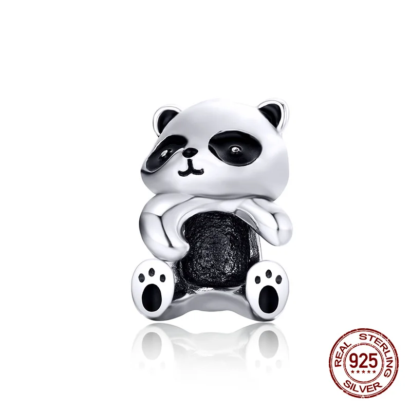 Женский браслет из серебра 925 пробы с бусинами в виде панды | Украшения и
