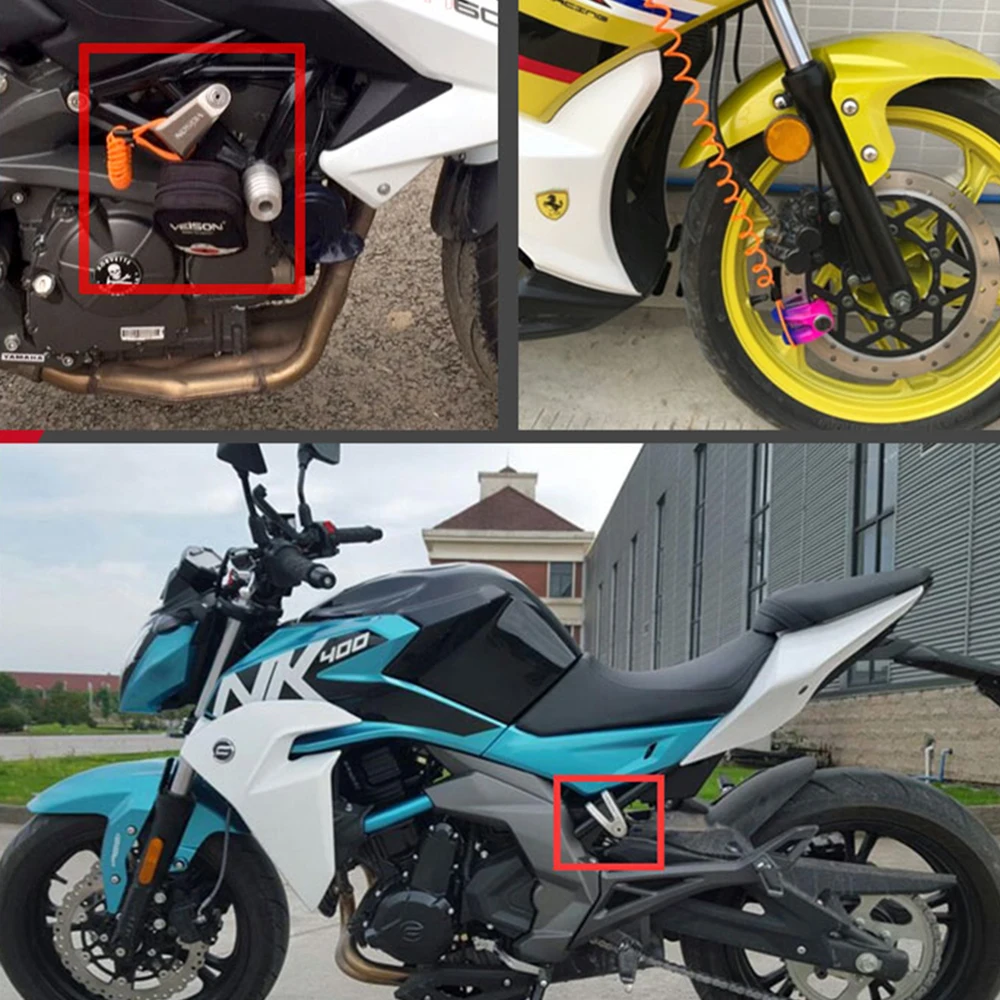 

VEISON Motorcycle Lock Bike Bicycle Quad Lock Scooter 304 Stainless Steel Disc Brake Lock Anti-Shearing Motorcycle Anti-theft