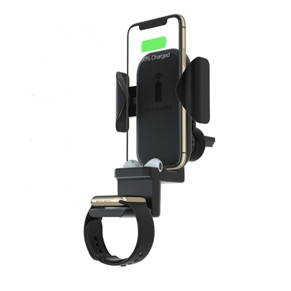 3 в 1 10 Вт Быстрое беспроводное зарядное устройство для iPhone Samsung Huawei Xiaomi Nokia Apple Watch 2