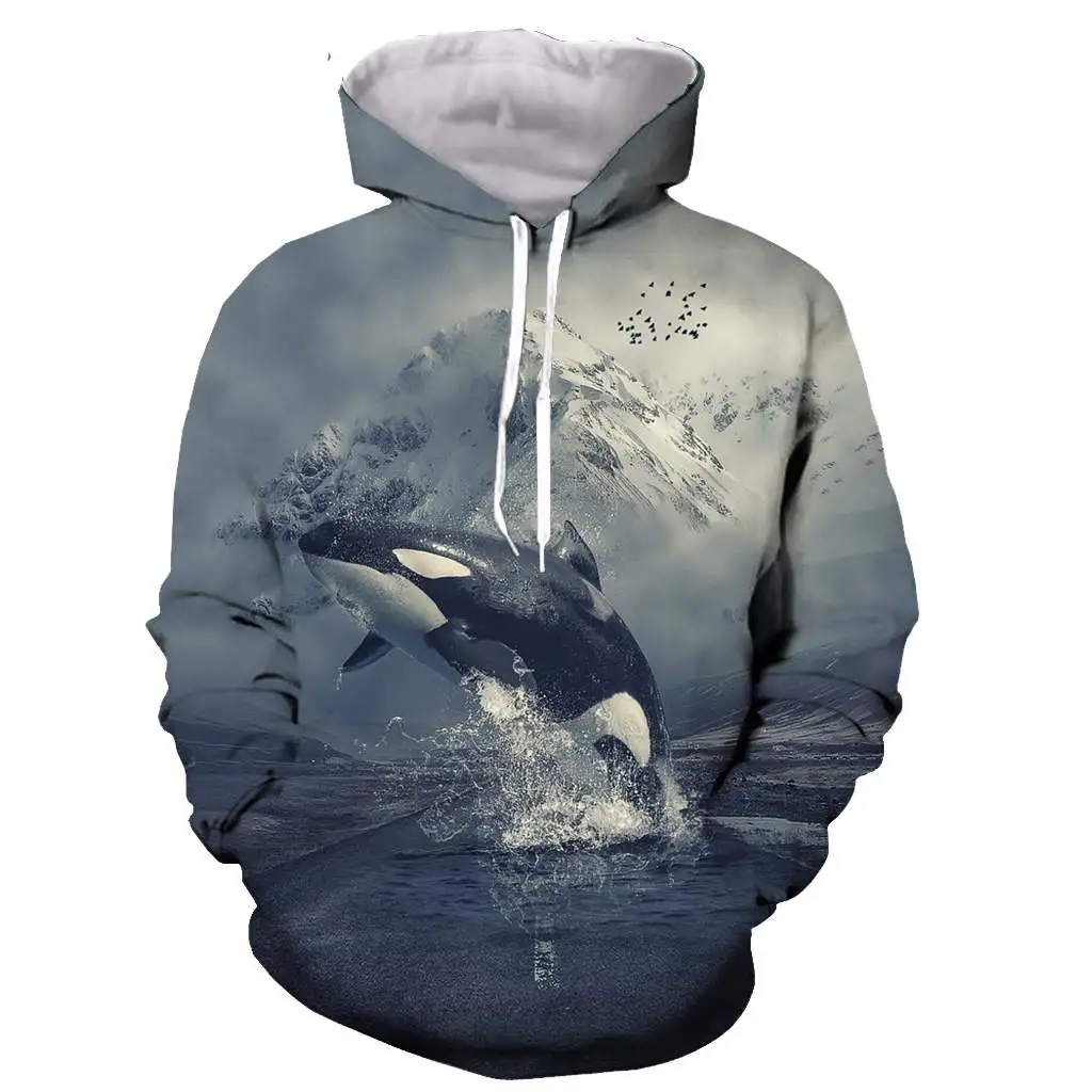 

killer whale 3D printed men women hooded hoodie fashion graphic hoodie casual streetwear pullover hoodie