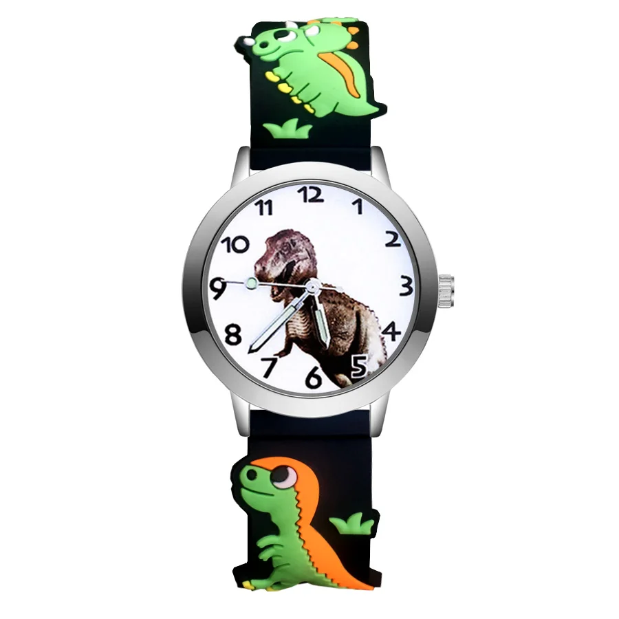 

Children's Cute Cartoon Dinosaur Style Student Boy Girl Kids Silicone Strap Quartz Wrist Watches JA48