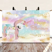 yeele birthday photography backdrop dreamlike unicorn rainbow star glitters light bokeh baby photographic decoration backgrounds