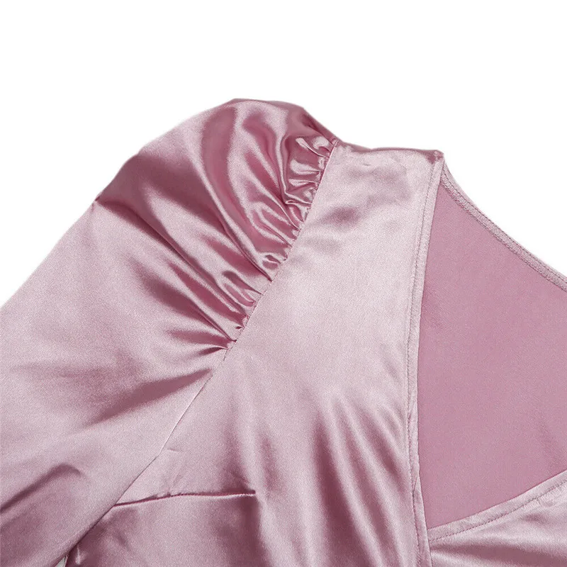 Женская рубашка с длинным рукавом однотонная блузка бантом и оборками