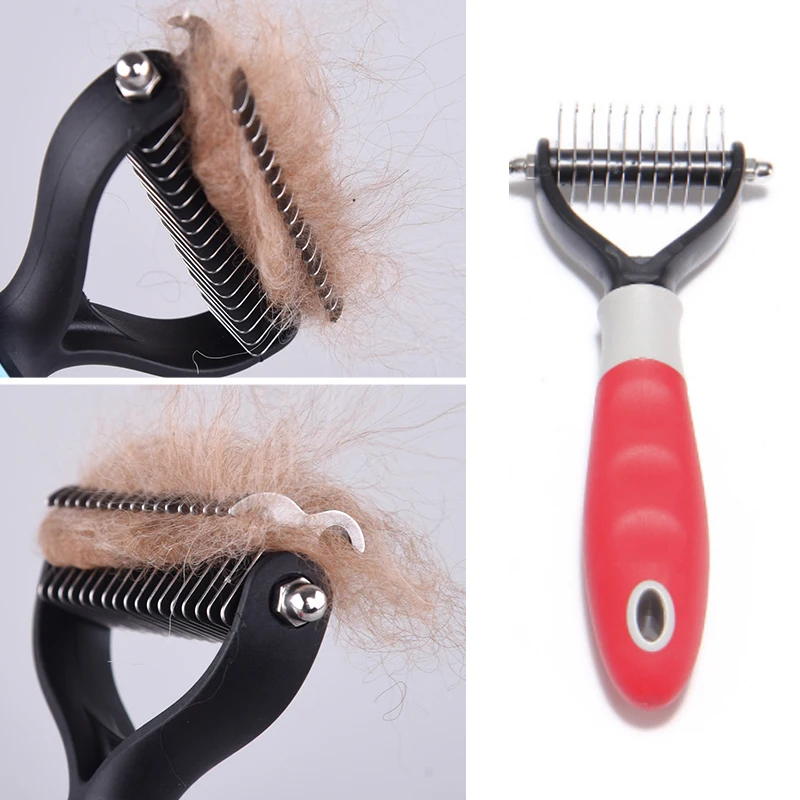 Расческа для удаления шерсти домашних животных матовая длинная кудрявая
