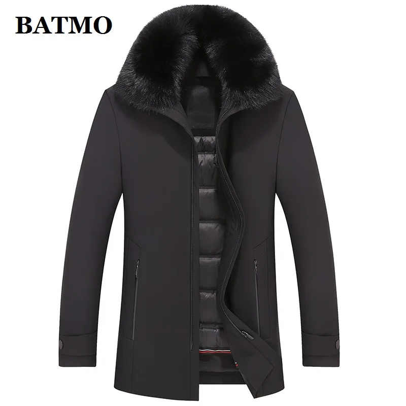 

BATMO 2020 new arrival winter high quality 90% white duck down jackets men,fox Fur collar warm parkas , thicked coat 2117