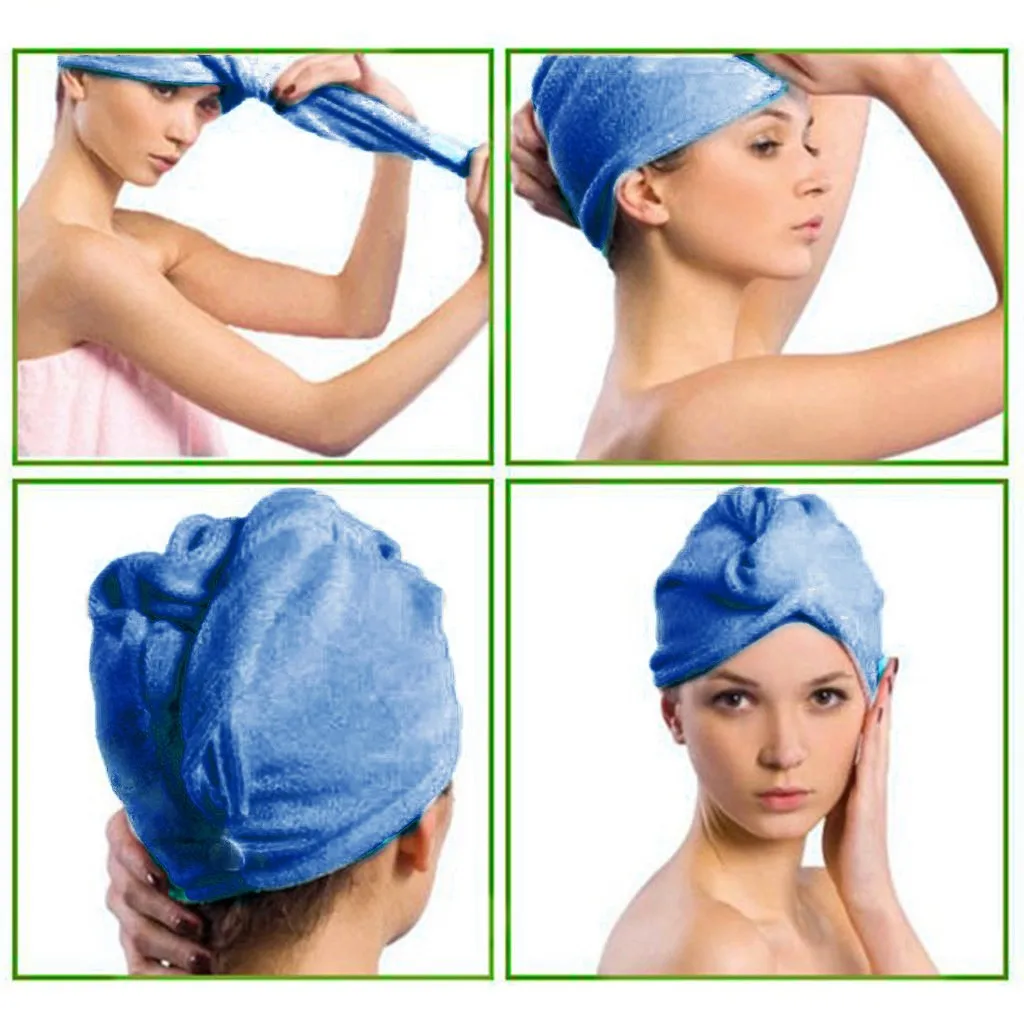 Колпачок для полотенец быстросохнущая шапочка волос из микрофибры купания