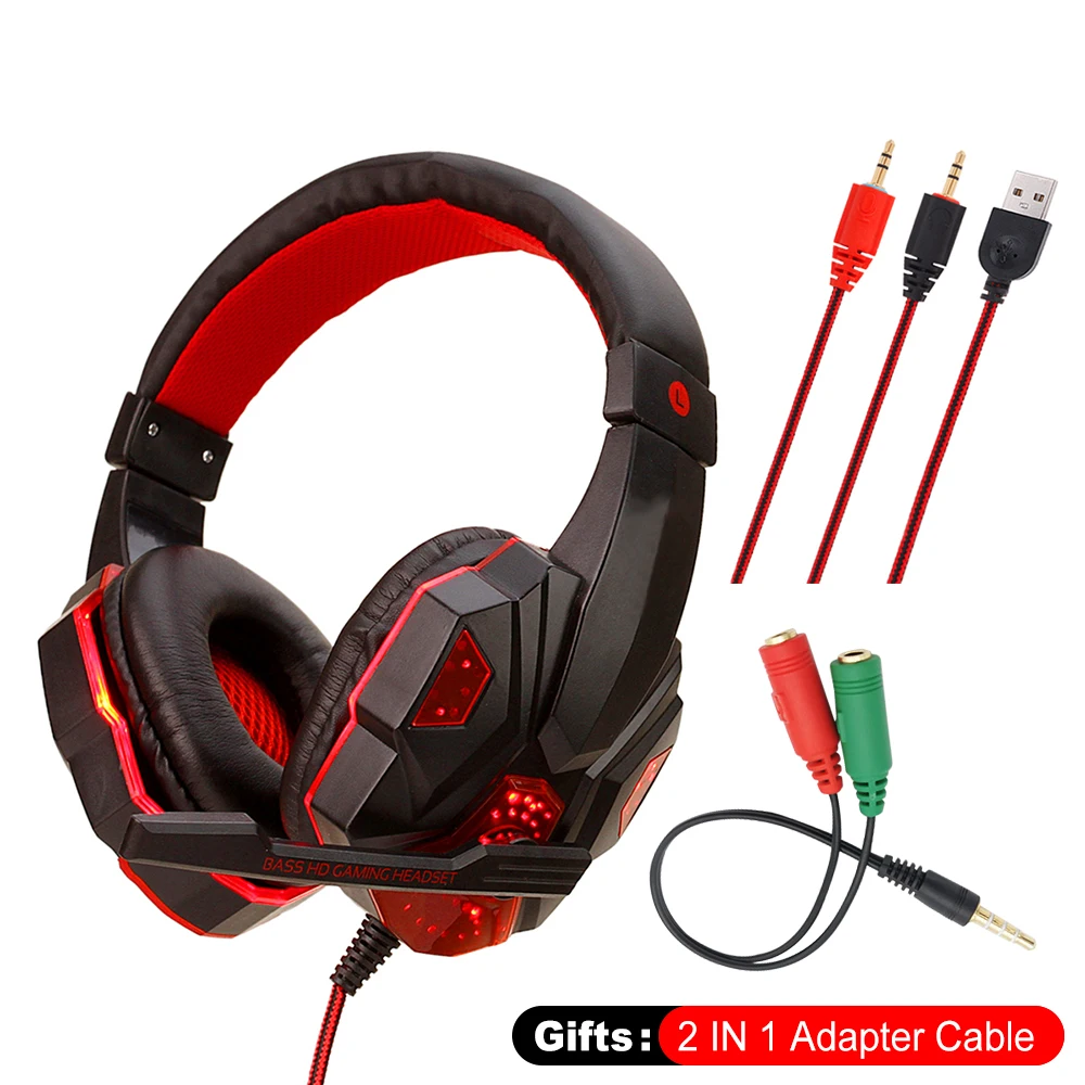 

Игровая гарнитура IKOLE, проводные Игровые наушники-вкладыши с глубокими басами, стереонаушники с микрофоном светильник кой для PS4, нового xbox, ...