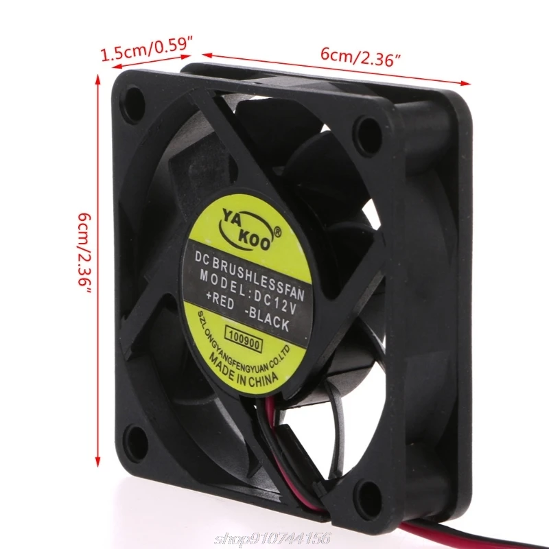 

DC 12V 2-Pin 60x60x15mm PC Computer CPU System Sleeve-Bearing Cooling Fan 6015 J04 21 Dropship