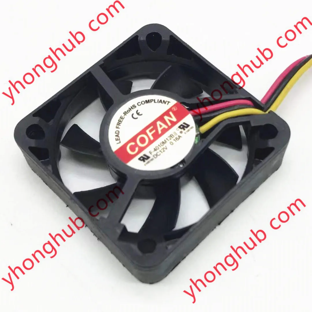 COFAN F-4010M12BII DC 12V 0.16A 40x40x10mm 3-проводной Вентилятор охлаждения сервера