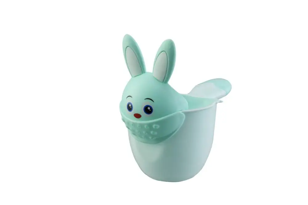 green rabbit Детская чашка для душа, мультяшная детская шапочка для ванны, детская чашка для купания, детская чашка для мытья волос, детский инструмент для ванны - Цвет: green rabbit