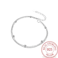 delicate 925 sterling silver bracelets double chain women girls bracelet female wedding valentines jewelry
