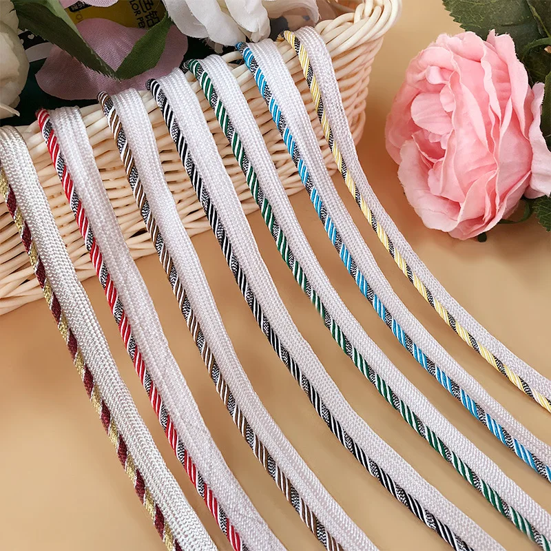 

1cm White Black Red Silver Ethnic Piping Lip Cord Trim Pillow Cushion Upholstery Edging Trim Sewing Accessories Seam Binding