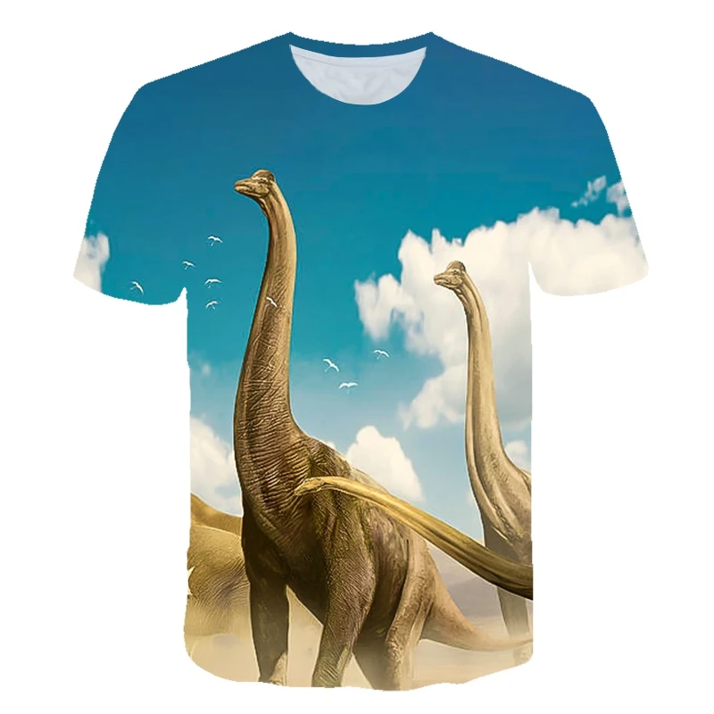 

4-14Years Dinosaurs Print children Boys T Shirt Summer New Children Kids Boy's Shorts Sleeve Dinosaur Clothes Boys Tops Tees