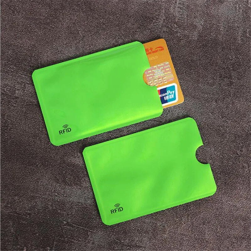 10pcs anti theft card holder aluminum foil rfid case anti degaussing card holder protection bank card set shielding bag nfc free global shipping
