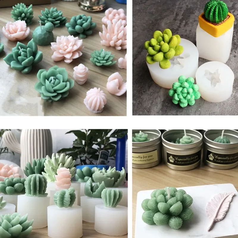 Multi-slim silicone mold DIY plaster clay mold candlestick mold