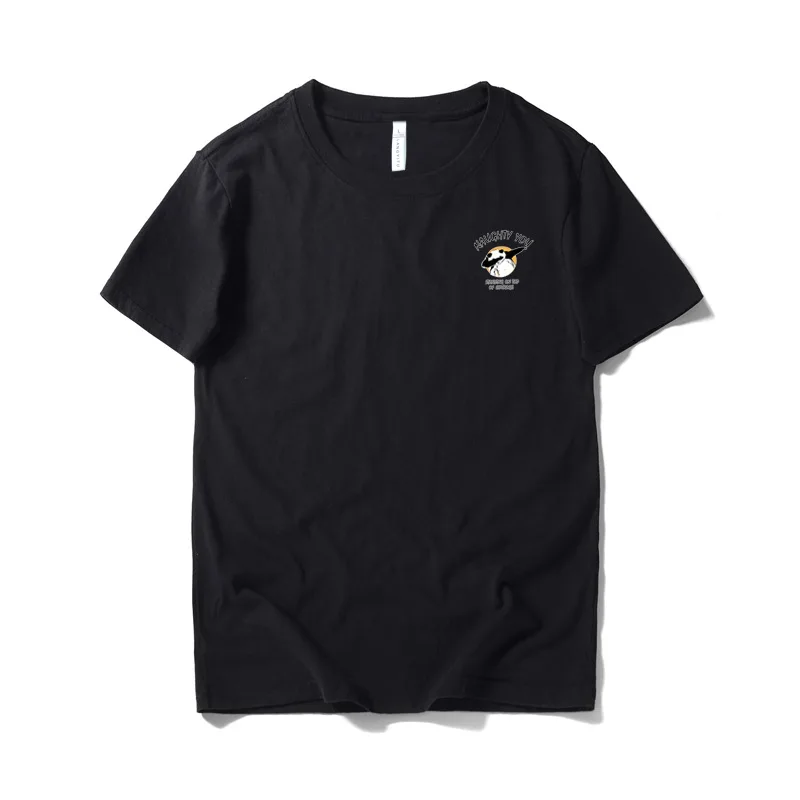 

Oversized 2021 Summer Short Sleeve Men's T-shirt Pure Cotton Round Neck Cartoon Panda Print Female T-shirt